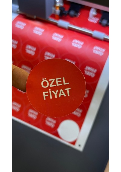 New - E-ticaret Yuvarlak Yapışkanlı Etiket 4x4 Cm 70 Adet - Arl Etiket Tasarım Beyaz