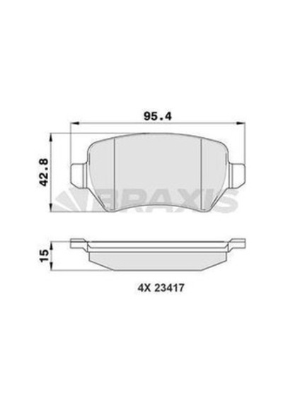 Braxis Aa0015 Arka Fren Balatası Astra G Astra H Meriva A Zafira B Corsa C Kia Ceed 12- 1605995