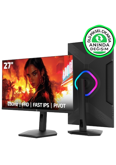 Gamepower Lunis L60 27'' 260hz 0.5ms Fast Ips Fhd Rgb Pivot Gaming Monitör  Ölü Piksel Garantili