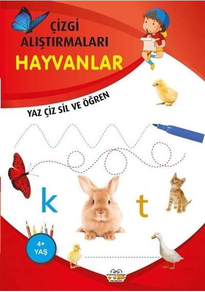 Hayvanlar - Çizgi Alıştırmaları 4+ - Emine Ulusoy