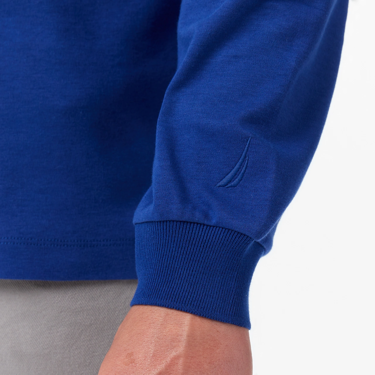 Nautica Erkek Mavi Classic Fit Uzun Kollu Polo Yaka T-shirt Düz K57024t Mavi