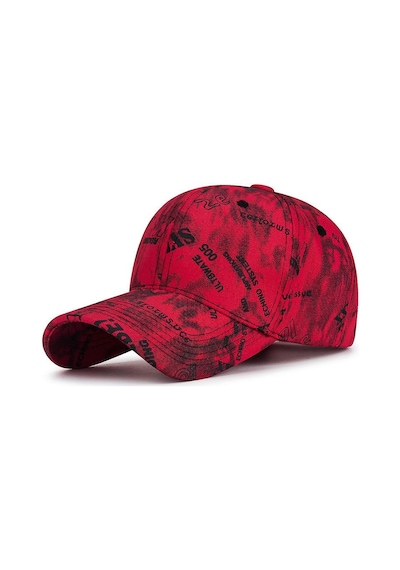 Valkyrie Unisex Kırmızı Grafiti Desenli Baseball Şapka Ayarlanabilir Streetwear Hip Hop Spor Şapka