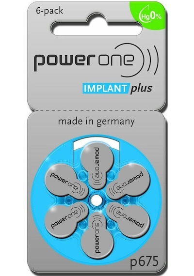 Powerone Implant Plus 675 Numara İşitme Cihazı Pili 6 x 10'lu