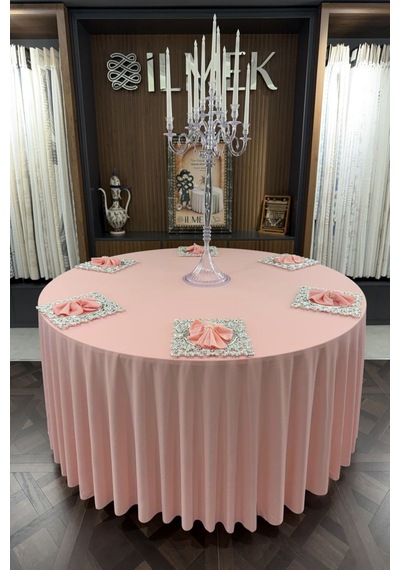 Dertsiz Yuvarlak Masa Örtüsü 280-300-320 Cm Geniş En Dikişsiz Düğün Davet Organizasyon Otel Restoran Pudra Pudra Dertsiz Yuvarlak Masa Örtüsü 280-300-320 Cm Geniş En Dikişsiz Düğün Davet Organizasyon Otel Restoran Pudra Pudra