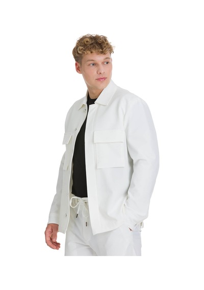 Hatemoğlu Beyaz Regular Fit Mono Yaka Casual Overshirt Takım 35669 2923572 Beyaz