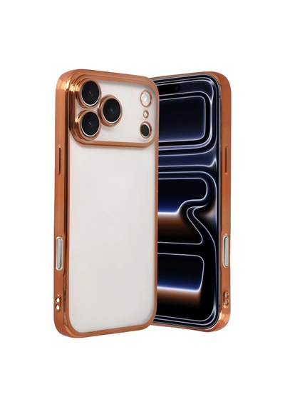 Apple Uyumlu iPhone 17 Pro Max Razer Lensli Silikon - Turuncu 0.2M-Çok Renkli