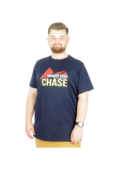 Mode Xl Büyük Beden T-Shirt Bis Yaka Chase 22193 Lacivert 001