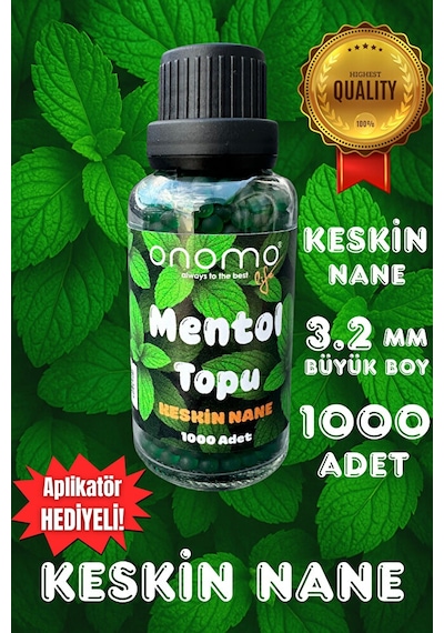 Premium Mentol Topu Keskin Nane Aroma Kapsülleri 1.000 Adet Yeşil