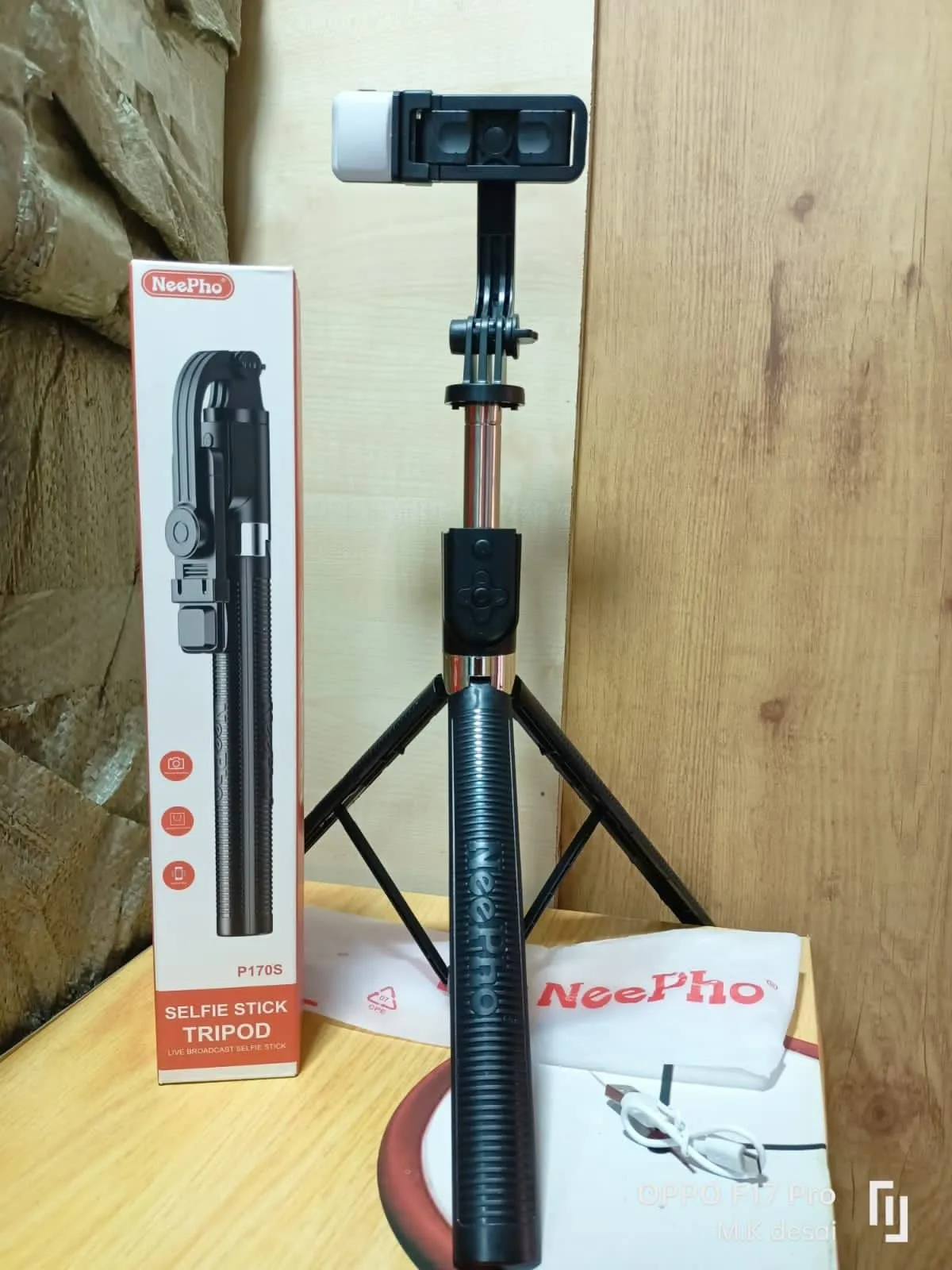 Neepho P170s Tripod Led Işıklı Selfie Çubuğu, Uzatılabilir, Bluetooth Çok Fonksiyonlu Uzaktan Kumandalı Deklanşör