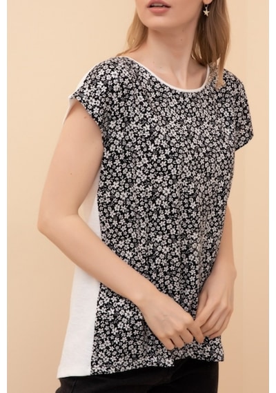 Çiçek Desenli Kadın T-Shirt (502265801)