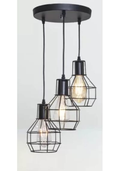 Riolight Retro Üçlü Kafesli Avize Çap: 30Cm