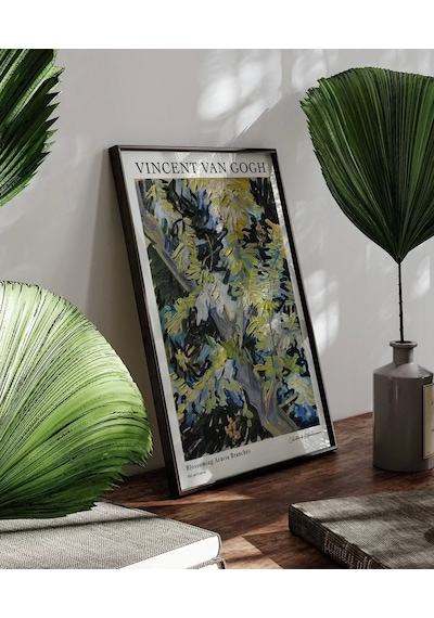 Çerçevesiz Poster Van Gogh Çiçek Açan Akasya Dalları