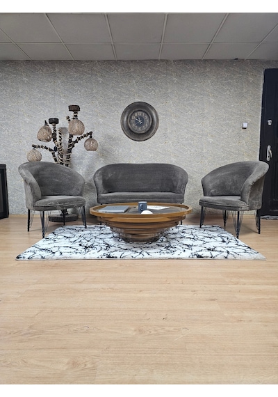 Zafir Teddy Takım Siyah Boyalı Telli Ayak Çay Seti Koltuk - Berjer , Balkon, Salon, Ofis Kahverengi Zafir Teddy Takım Siyah Boyalı Telli Ayak Çay Seti Koltuk - Berjer , Balkon, Salon, Ofis Kahverengi