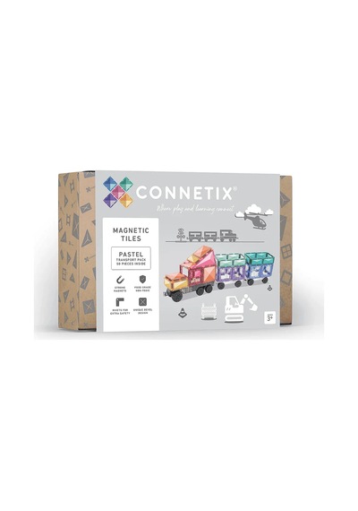 Connetix Pastel Transport Pack Manyetik Bloklar - 50 Parça