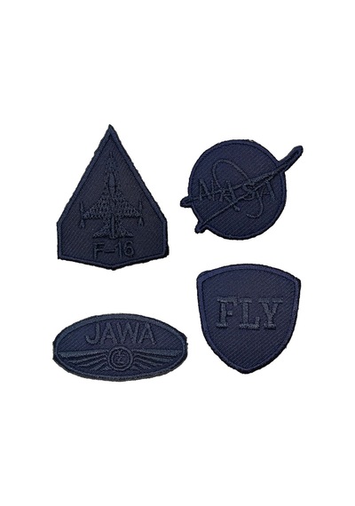 Ütü Ile Yapışan Arma - Patch - Delik Yama Set-2 Modeli Lacivert 4'lü Set - 327555497