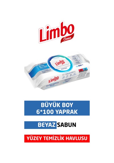 Clean Beyaz Sabun Katkılı Yüzey Temizlik Havlusu Büyük Boy 6x100 Yaprak Çok Amaçlı Temizlik Mendili Diğer