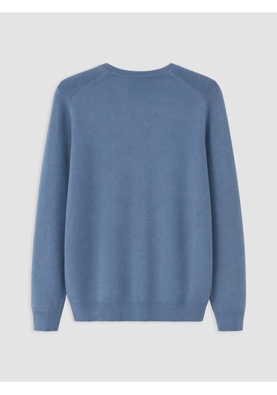Lcwaıkıkı Classic Mavi Bisiklet Yaka Desenli Erkek Regular Fit Triko Kazak