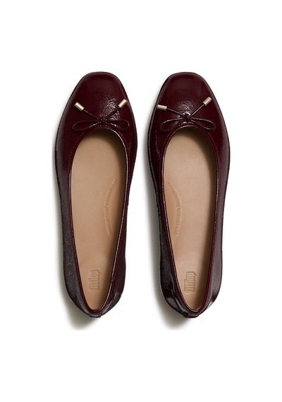 E19 Dark Merlot Babet Kadın Diğer A0k-001/e19 Fitflop Delıcato Bow Soft Leather Ballet Flats Kahverengi