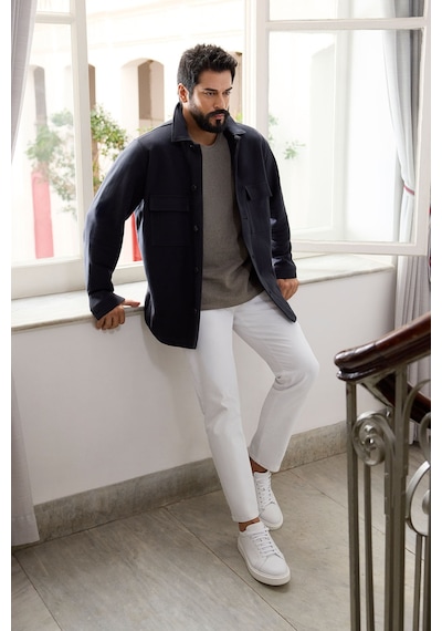 Ac&Co / Altınyıldız Classics Erkek Lacı Standart Fit Normal Kesim Gömlek Yaka %100 Pamuk Mont Lacı Lacivert Ac&Co / Altınyıldız Classics Erkek Lacı Standart Fit Normal Kesim Gömlek Yaka %100 Pamuk Mont Lacı Lacivert
