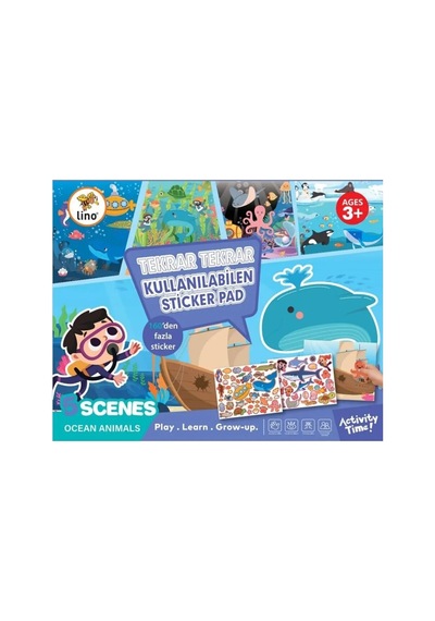 Lino Tekrar Tekrar Kullanılabilen Sticker Pad Okyanus Canlıları Ls-601
