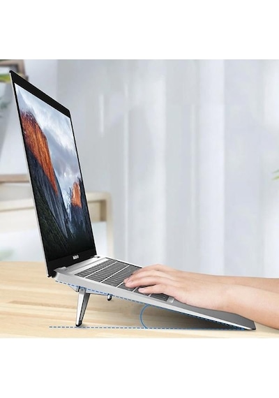 Coofbe Mini Laptop Standı Masaüstü Laptop Tutucu Laptop Standı Portatif Yapışkanlı Laptop Standı Set