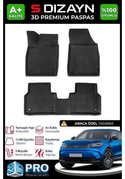 Ford Capri 3d Pro Havuzlu Paspas 2025 Üzeri A+ Kalite 3ds-sdz288