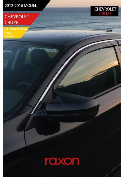 Chevrolet Cruze 2012-2016 Batman & Yarasa Ayna Kapağı Parlak Piano Black Sport