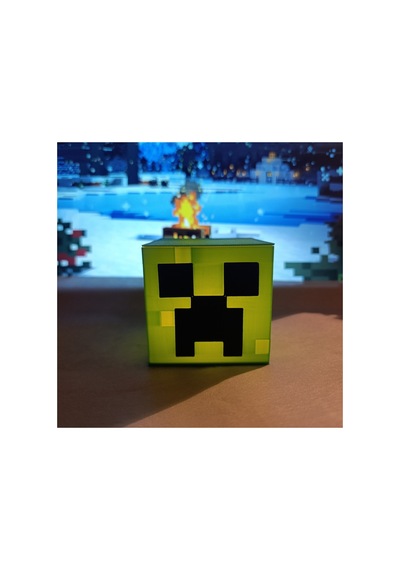 Minecraft Creeper Tealight Led Lamba Yeşil