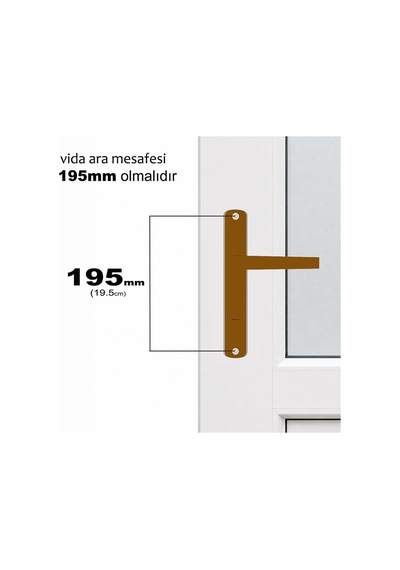 Aletçantam Pvc Banyo Wc Kapı Kolu Pimapen (Metal)- Altınmeşe Kahv - 01038101
