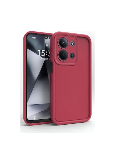Fibaks Redmi 15c Uyumlu Kılıf Kamera Korumalı Yumuşak Dokulu Darbe Emici Bordo Silikon Kapak