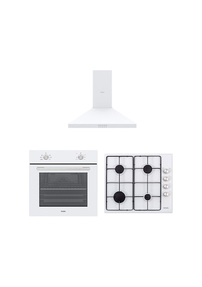 Vestel Doğal Lezzet AF-4661 YB - AO-6004 YB-DG - AD-60030 B Beyaz Ankastre Set