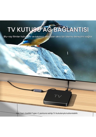 Usb Type-c 100mbps Rj45 Lan Ethernet İnternet Çevirici Dönüştürücü