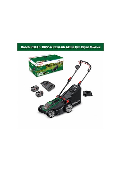 Bosch Rotak 18V2-43 2x4AH Akülü Çim Biçme Makinesi - 06008B9l00