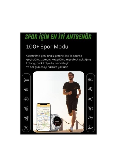 Erkek Kol Saati Akıllı Saat Amoled Ekran 3 Kordonlu Smart Watch 4 Pro