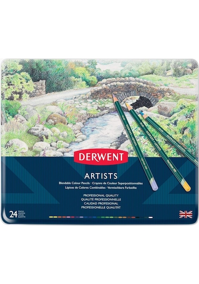 Derwent Artists 24'lü Teneke Kutu Kuru Boya Kalemi Set Dw32093