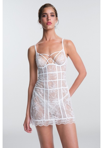 Kırık Beyaz Scarlett Dantelli Balensiz Babydoll