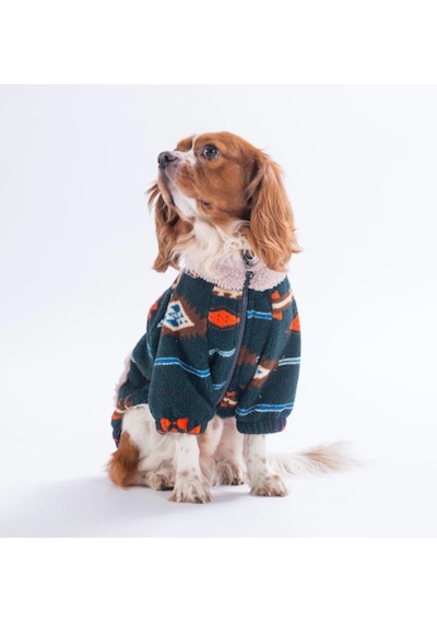 Pawstar Lacivert Chicago Ethnic Weave Küçük Irk Köpek Pofuduk Ceket