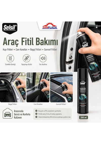 Selsil Lastik Kauçuk Fitil Yenileme Spreyi 200 Ml 36 Adet 1 Koli 200 Ml - 36 Adet