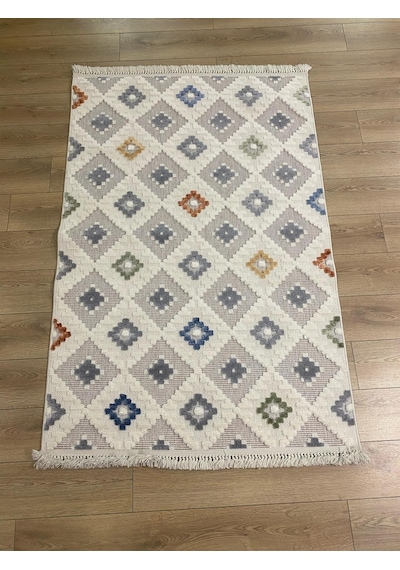Çam Halı Enti Halı Polo 7806 Multi İskandinav Desenli Renkli Makine Halısı