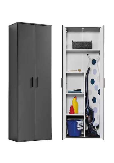 Aymo Paspas,süpürge - Temizlik Malzeme Dolabı - Çok Amaçlı Dolap - Banyo Dolabı - 60 Cm Antrasit Aymo Paspas,süpürge - Temizlik Malzeme Dolabı - Çok Amaçlı Dolap - Banyo Dolabı - 60 Cm Antrasit