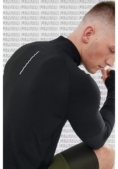 Nike Dri Fit Element Top Half Zip Sweatshirt Erkek Uzun Kollu Yarım Fermuar Sporcu Üstü Siyah