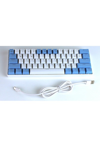 H61k Mini Mekanik Kablolu Gaming Oyuncu Klavye Türkçe Q Blue Switch 12 Ad Rgb Led Işık Modlu 61 Tuşlu