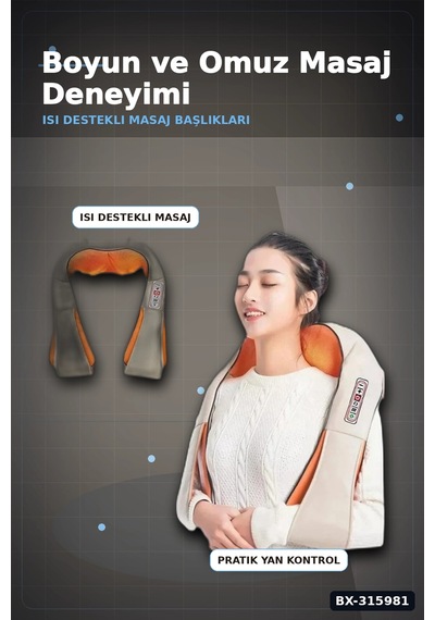 Boyun Ve Sırt Aleti - Isıtmalı Yoğurma Özellikli Omuz Şalı Tipi Cihazı Bx-315981