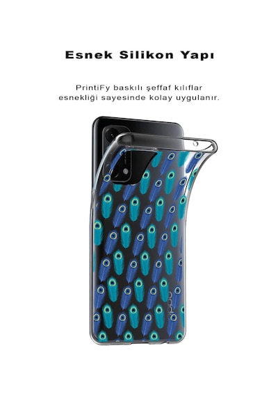 Huawei Mate 40 Pro İle Uyumlu 1mm Slim Fit Nazar Boncuğu 4 Baskılı Şeffaf Kılıf