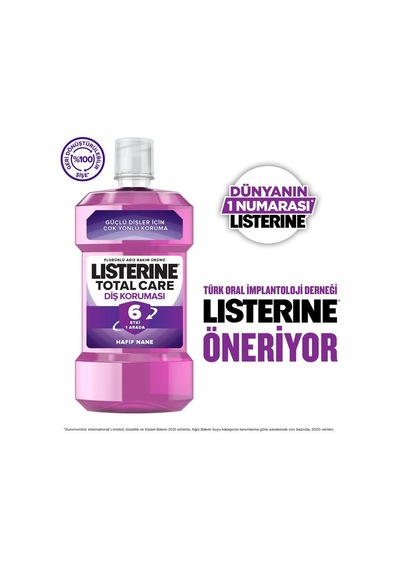 Listerine Mouthwash Total Care Sifir Nane Aromali Ağiz Bakım Suyu 1 L