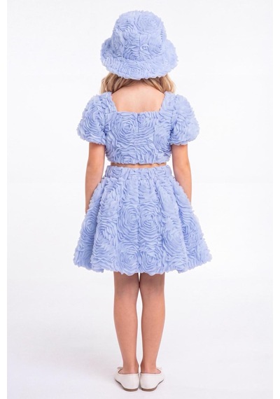 Mnk Baby & Kids Rosemu Kız Çocuk Şapkalı Takım M00819 mavi