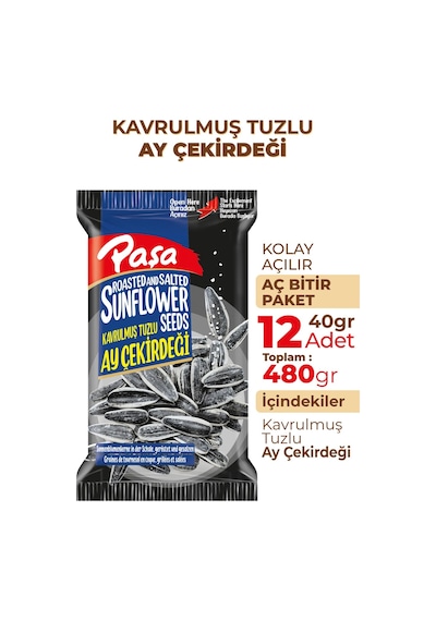 Paşa Kuruyemiş Ay Çekirdeği 12 x 40 G