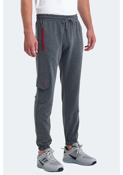 Slazenger Parı In Erkek Cepli Dar Paça Koyu Gri Eşofman Altı Koyu Gri
