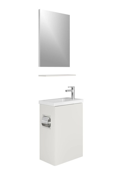 Kale Minimalist Beyaz 50 Cm Alt Dolap, Lavabo, Etejer Ve Aynalı Banyo Seti