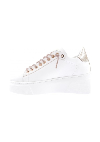 Dgn Es854-23y Kadin Kalin Taban Silver Taş Bağcikli Sneakers Ayakkabi ES854-2007-R0198 Beyaz